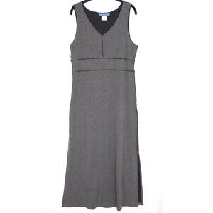 Johnny Was Vintage Maxi Dress‎ Women LARGE Gray Sleeveless V-Neck USA MADE 80852